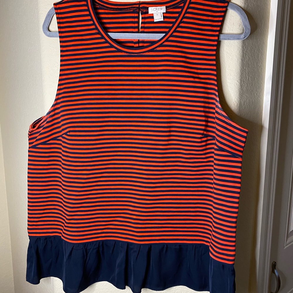 J. Crew red and blue stripped top